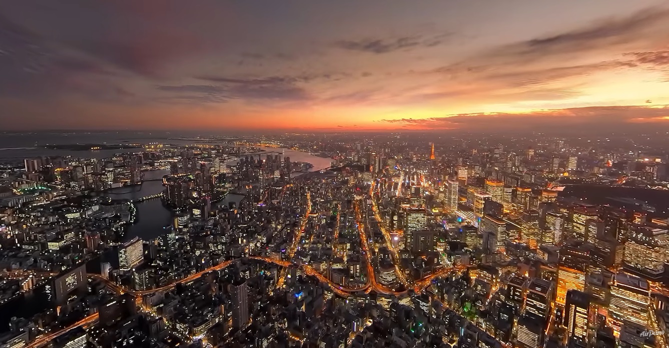 VR360° 2D 8K 去日本东京旅行 8K的360度航拍视频 Trip to Tokyo, Japan. Aerial 360 video in 8K.